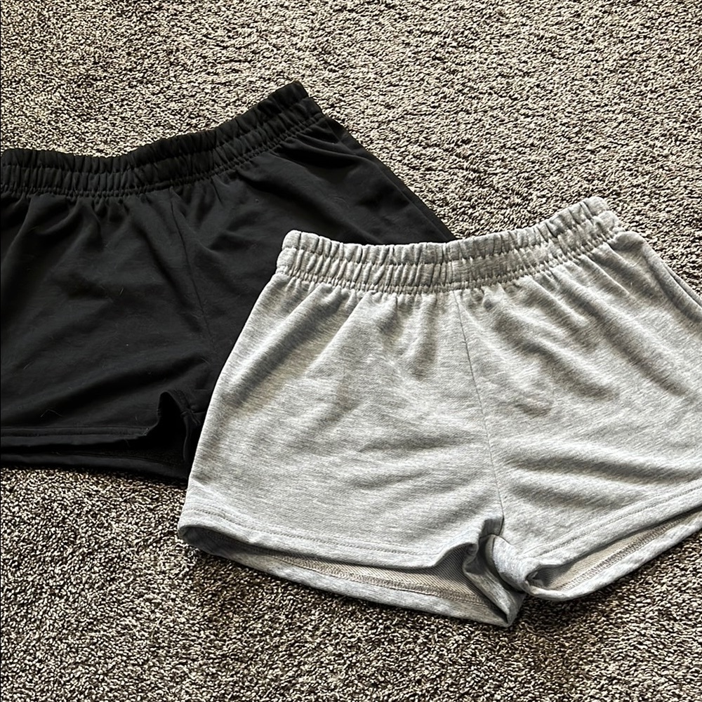 Women's Black and Gray Shorts
